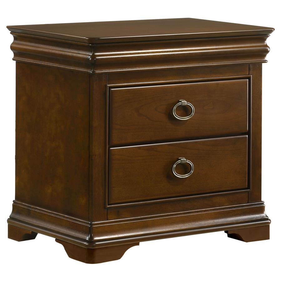 Garland - 3-Drawer Nightstand Bedside Table - Brown Cherry