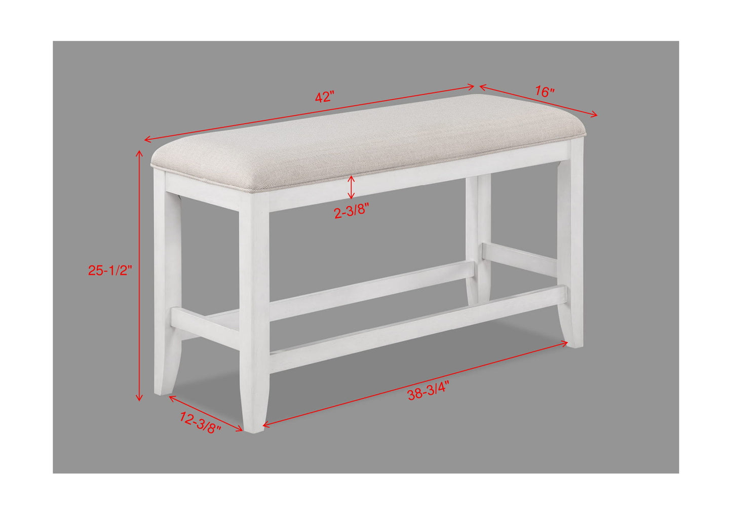 Wendy - Counter Height Bench - White / Beige