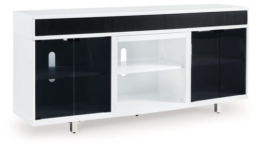 Gardoni - XL TV Stand With Fireplace Option - White / Black