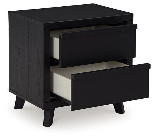 Danziar - Two Drawer Night Stand - Black
