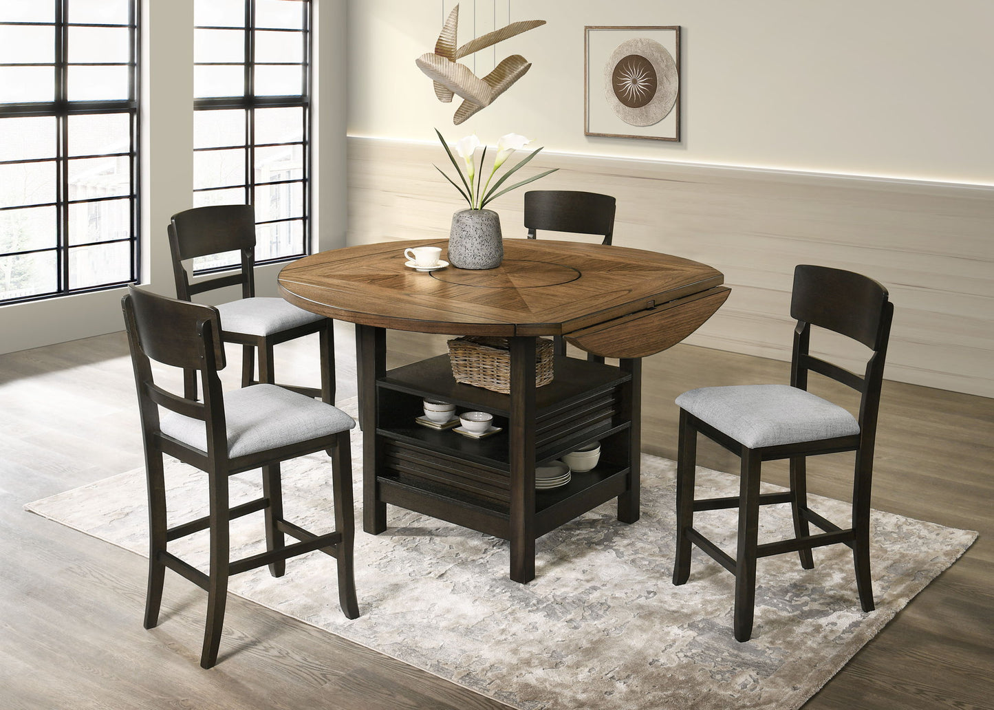 Oakly - 5 Piece Dining Room Set - Light Brown