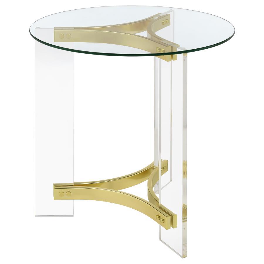 Janessa - Round Glass Top Acrylic Leg Table