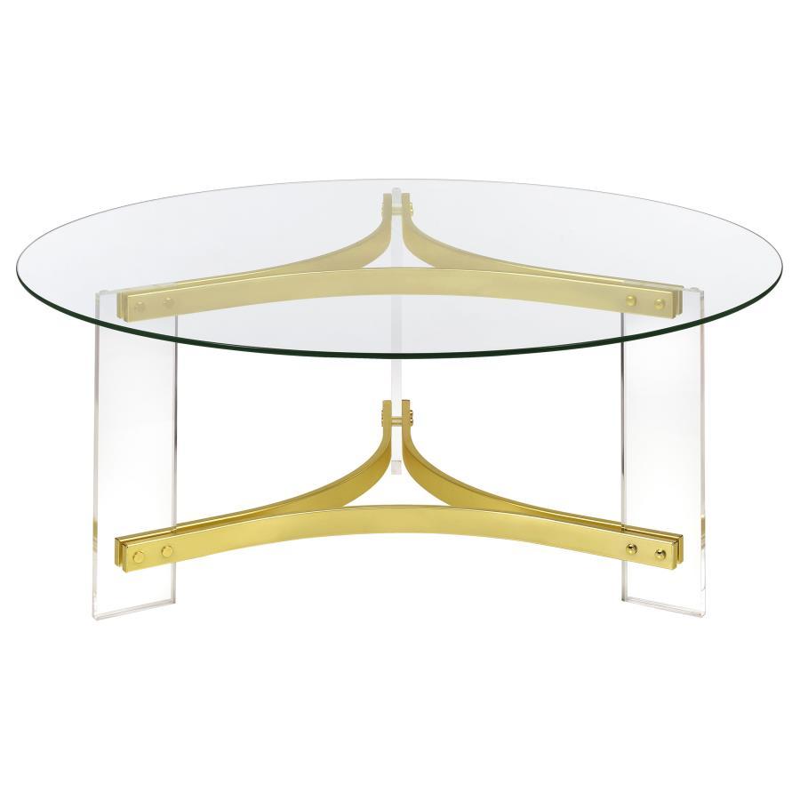 Janessa - Round Glass Top Acrylic Leg Table
