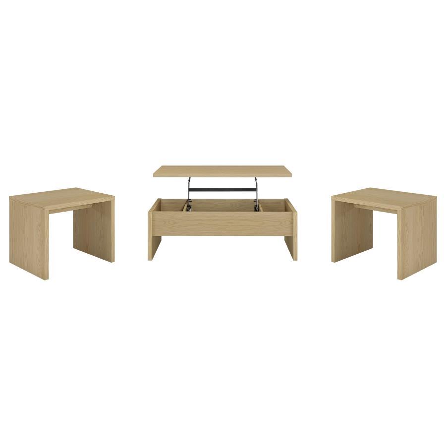 Canoga - Lift Top Cocktail Coffee Table Set - Light Oak
