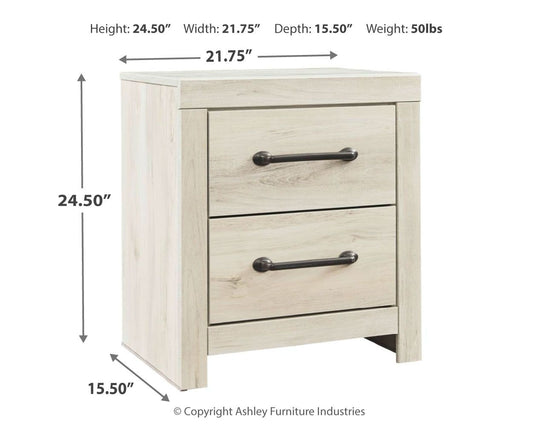 Cambeck - Two Drawer Night Stand - Whitewash