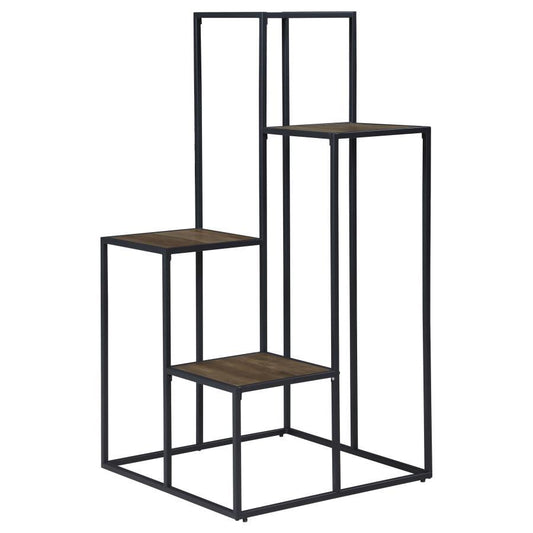 Rito - 4-Tier Multi - Display Shelf - Rustic Brown And Black