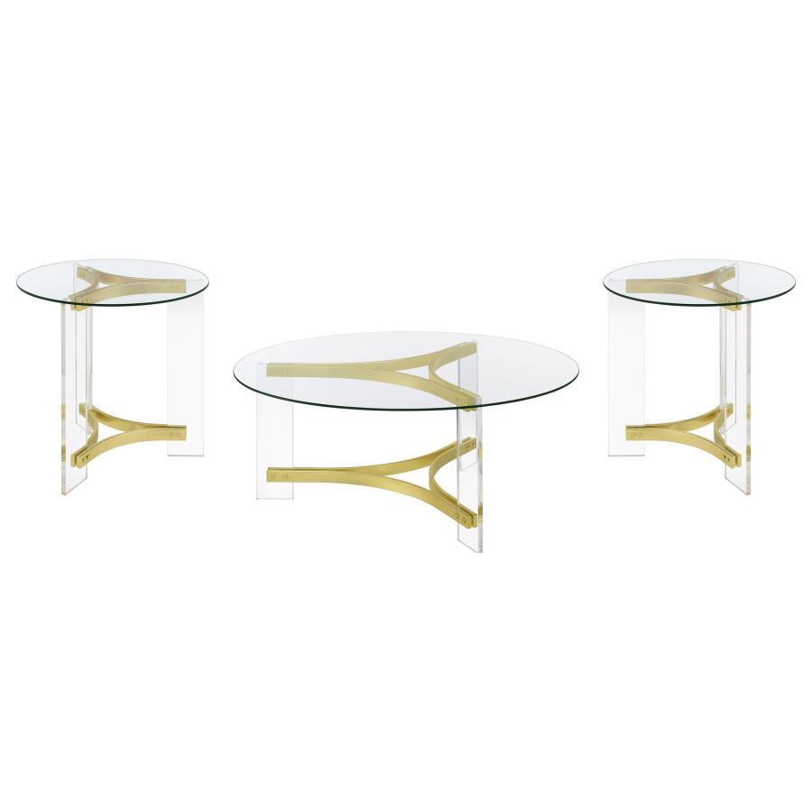Janessa - Acrylic Coffee And End Table Set