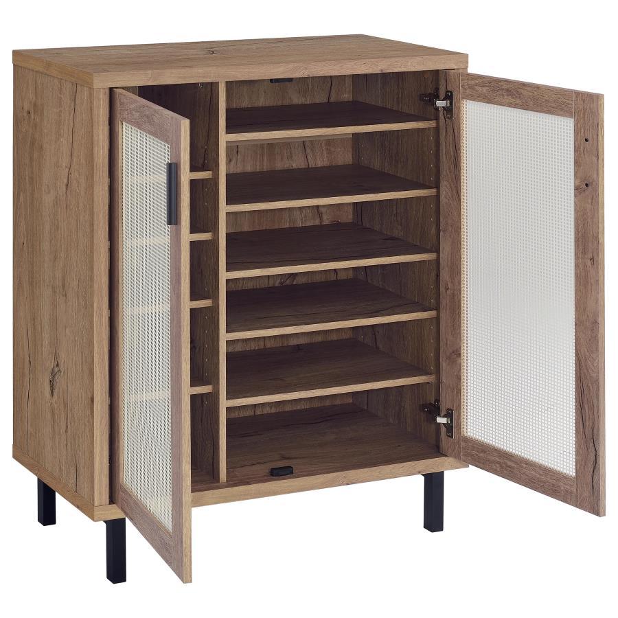 Teller - 2-Door Shoe Storage Cabinet - Natural Oak