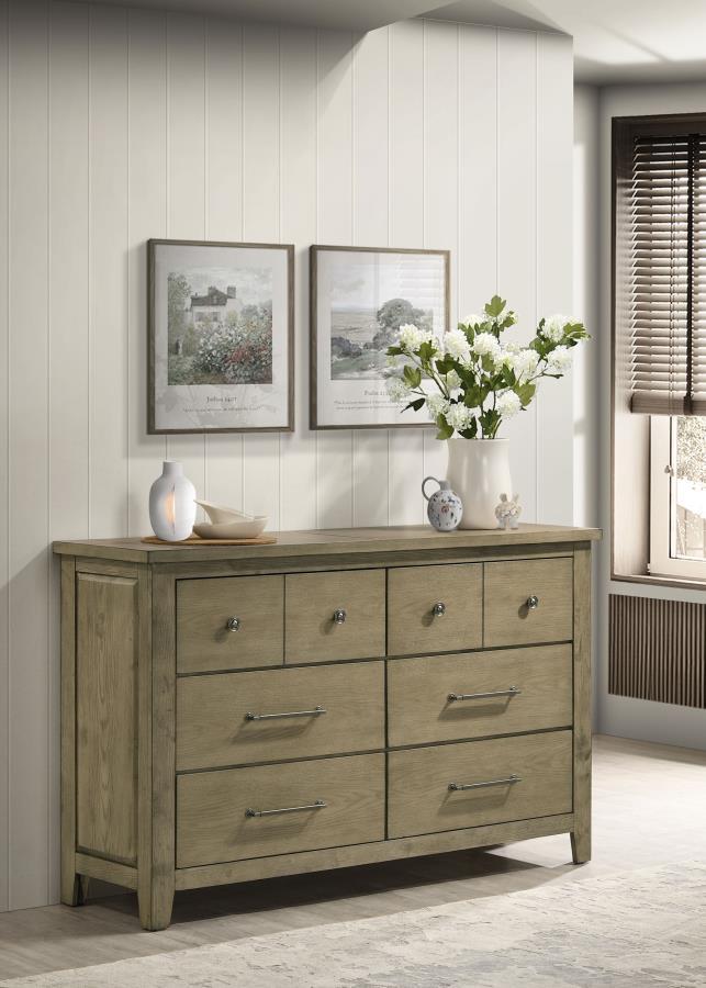 Hazlewood - 6-Drawer Bedroom Dresser Cabinet - Vineyard Oak