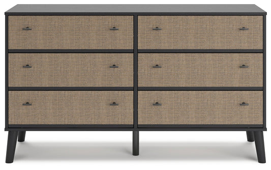 Charlang - Six Drawer Dresser - Black / Gray