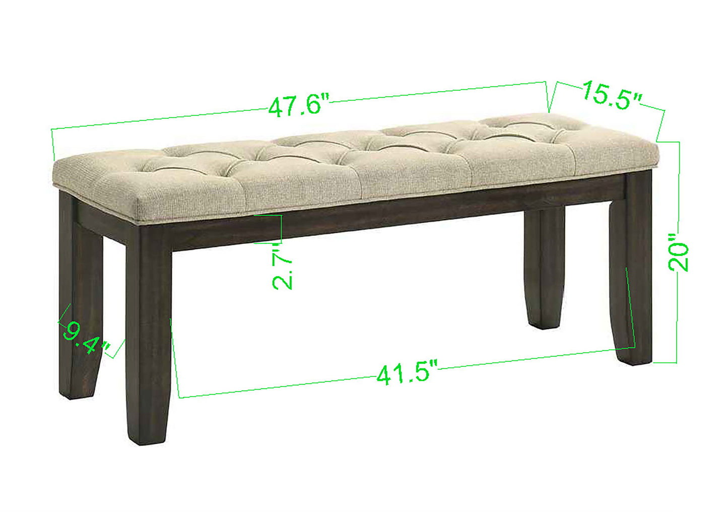 Herbert - Bench - Espresso / Beige