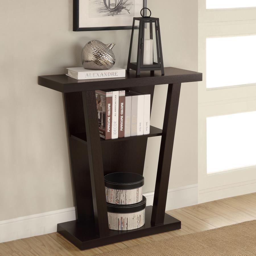 Evanna - 2-Shelf Engineered Wood Console Table - Cappuccino