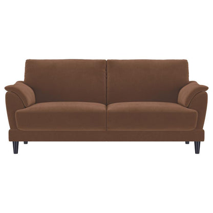 Selma - 2 Piece Velvet Upholstered Crescent Arm Sofa Set - Rust