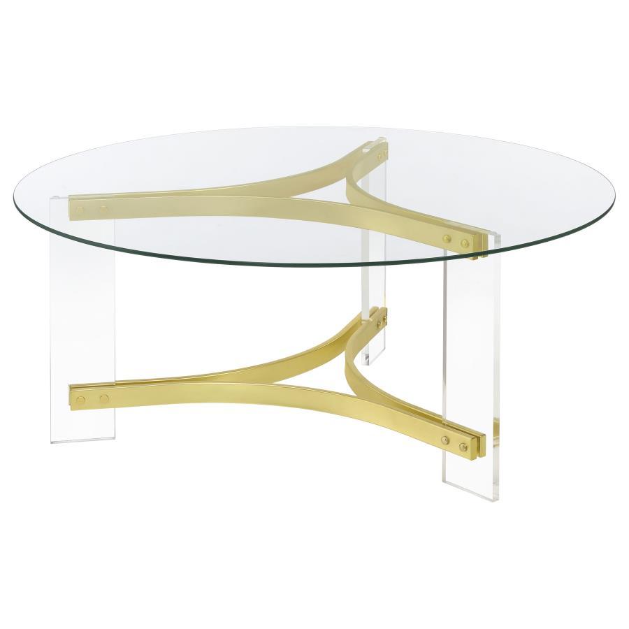 Janessa - Round Glass Top Acrylic Leg Table