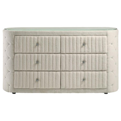 Sonya - 6-Drawer Upholstered Bedroom Dresser