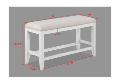 Wendy - Counter Height Bench - White / Beige