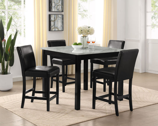 Lennon - 5 Piece Counter Height Table Set - Black / White