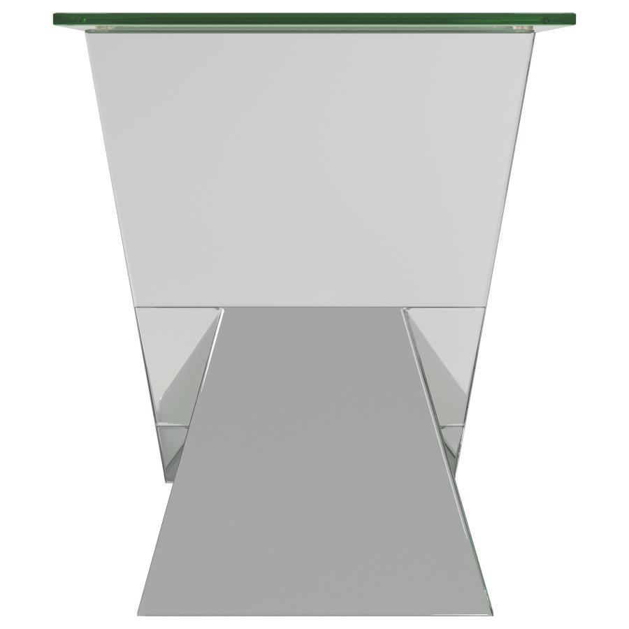 Taffeta - Glass Top Mirrored Acrylic Table