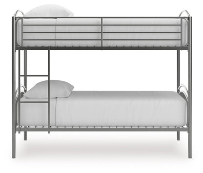 Lanceburg - 3 Pc. - Twin Over Twin Bunk Bed And 2 Mattresses - Gray