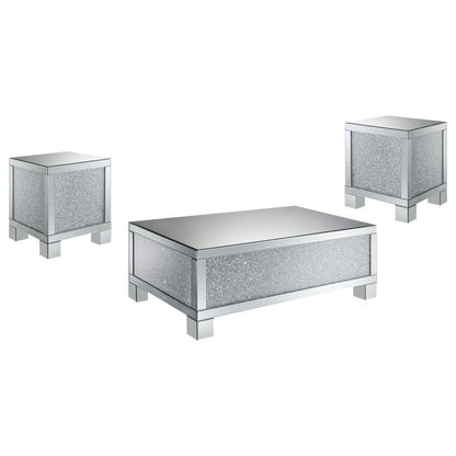 Gillian - Mirrored Coffee Table Set