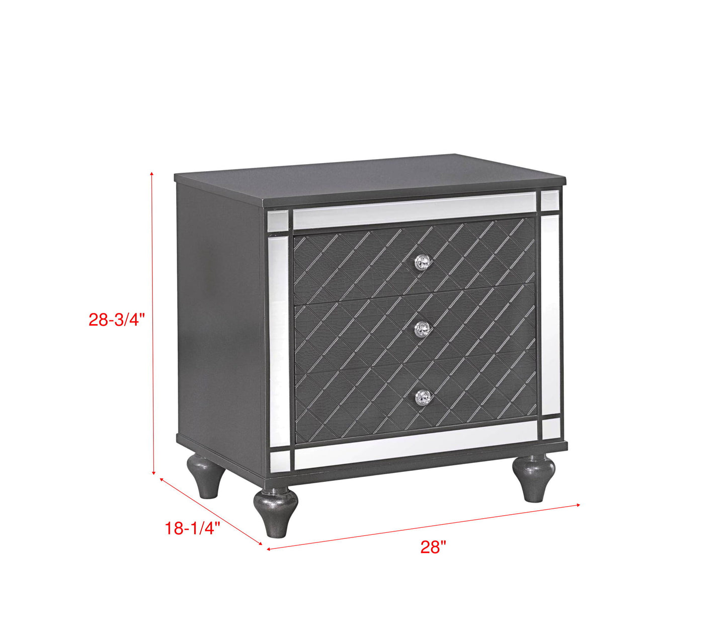 Refino - Nightstand - Dark Gunmetal
