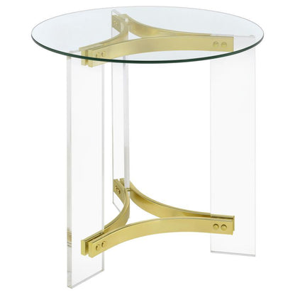 Janessa - Round Glass Top Acrylic Leg Table