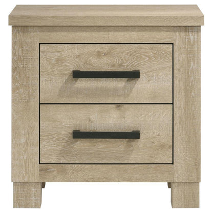 Oakglen - 2-Drawer Nightstand Bedside Table - Weathered Oak