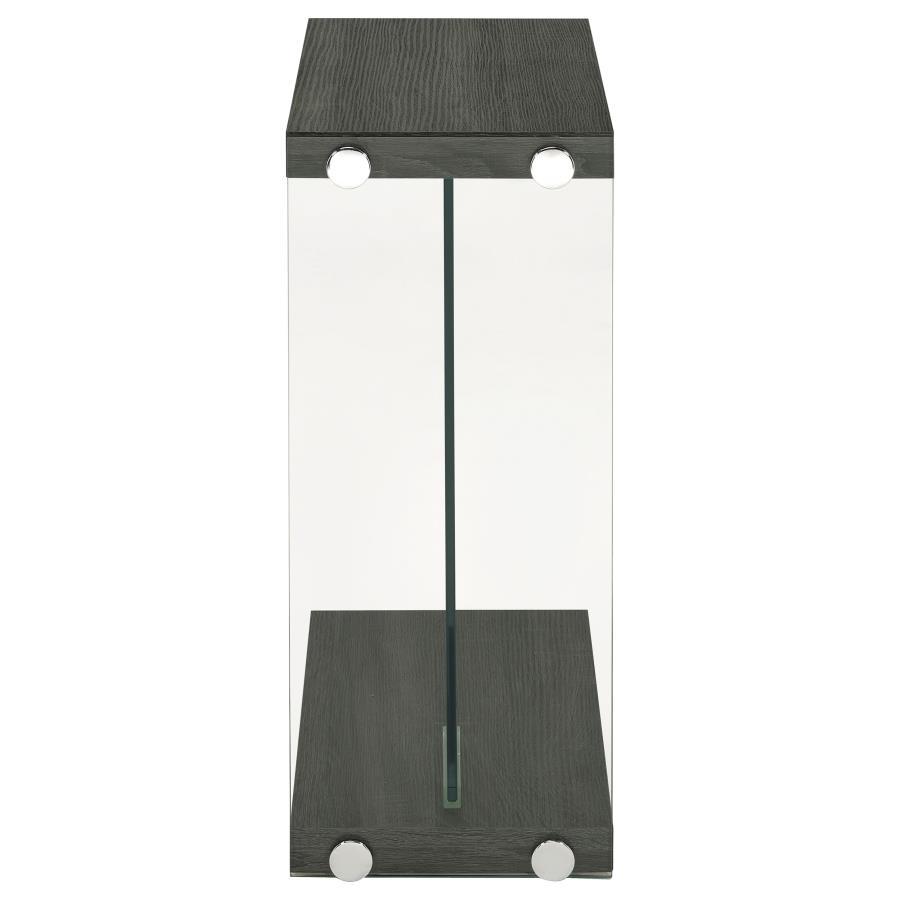 Colby - Engineered Wood C-Shaped Side Table - Weathered Gray