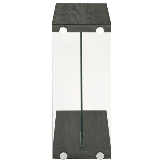 Colby - Engineered Wood C-Shaped Side Table - Weathered Gray