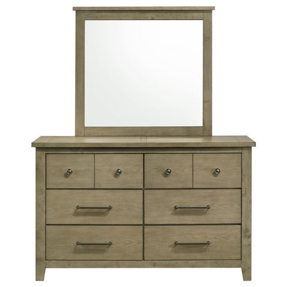 Hazlewood - 6-Drawer Bedroom Dresser With Mirror - Vineyard Oak