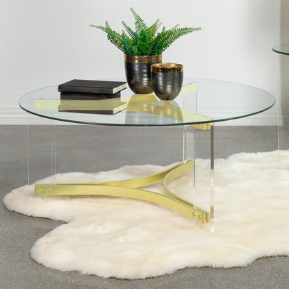 Janessa - Round Glass Top Acrylic Leg Table