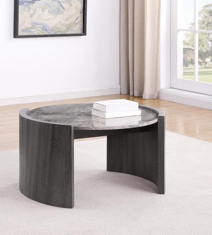 Gladstone - Round Faux Marble Top Table