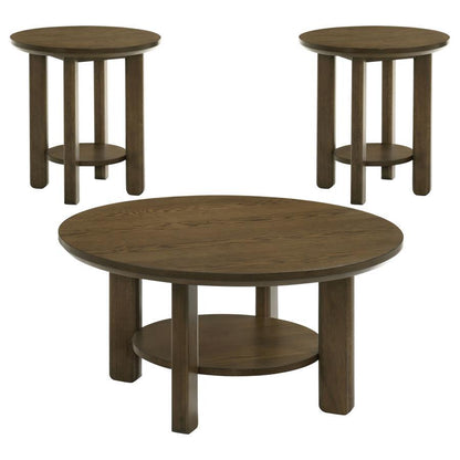 Ottowa - Round Wood Coffee Table Set