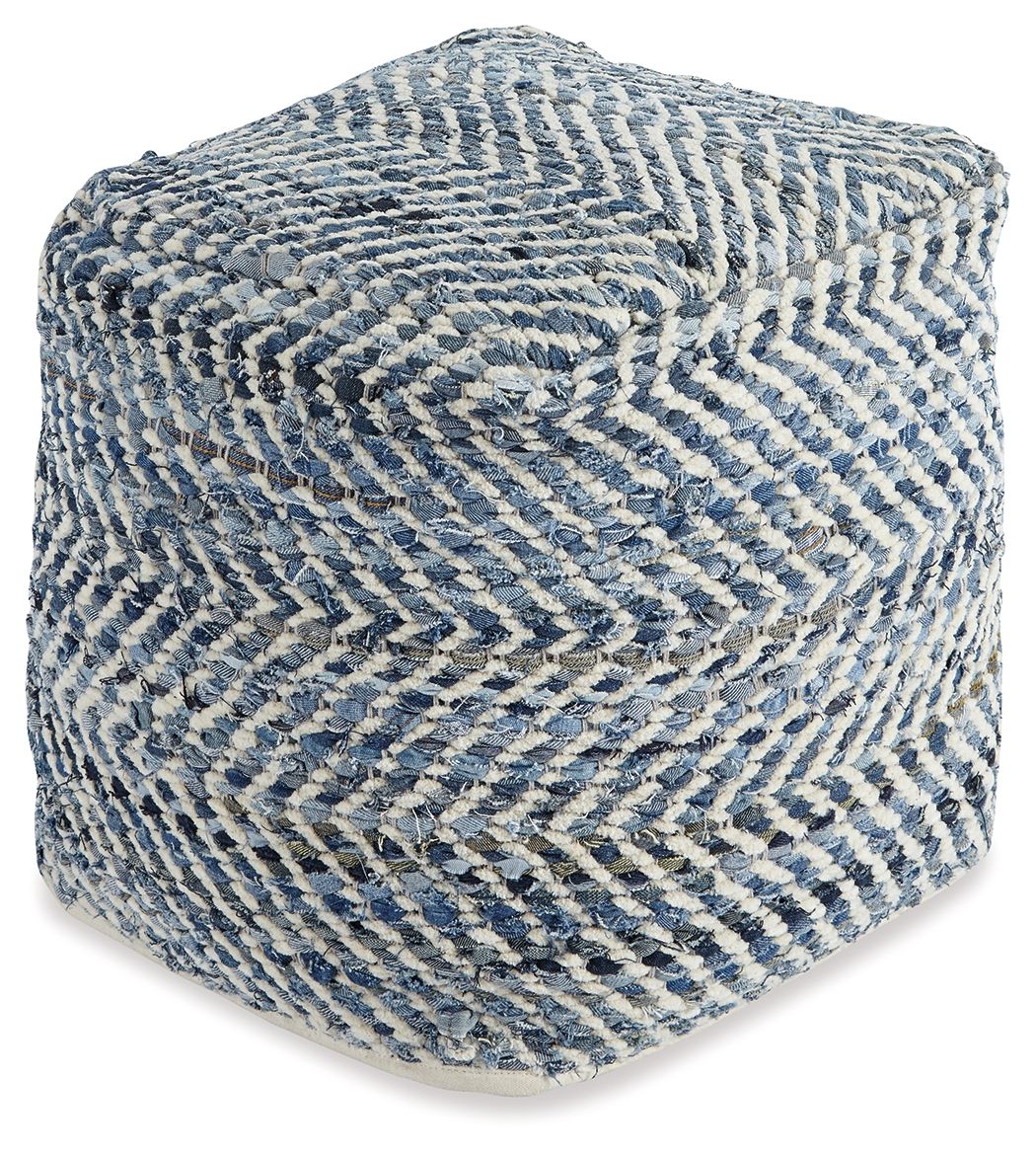 Chevron - Pouf - Blue