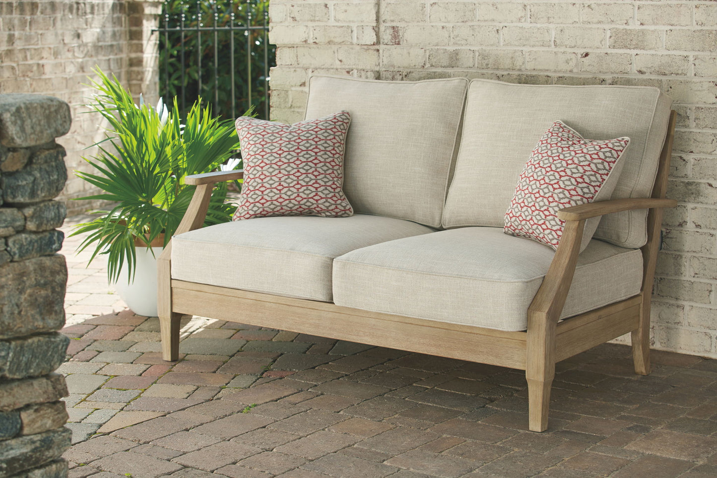 Clare View - Beige - Loveseat w/Cushion