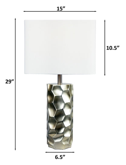 Table Lamp - Metallic And White