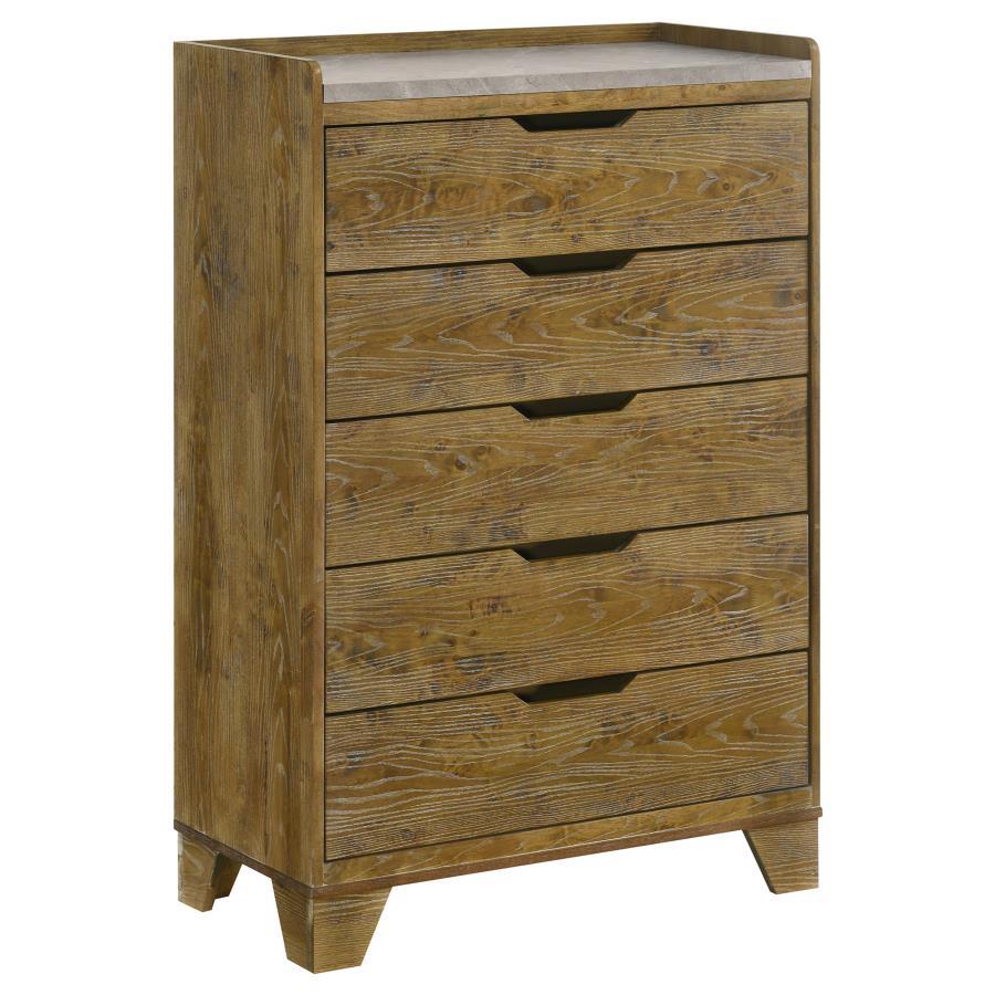 Henderson - 5-Drawer Bedroom Chest Of Drawers - Medium Oak