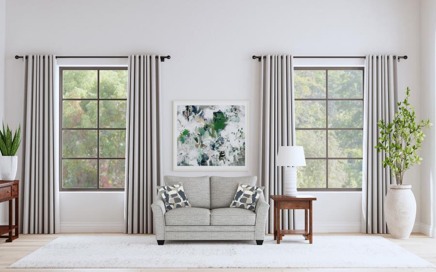 Tomkins - Boucle Upholstered Loveseat - Light Gray