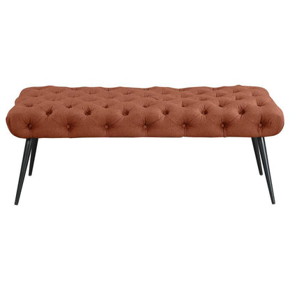 Ella - Upholstered Tufted Bench Metal Legs