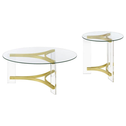 Janessa - Acrylic Coffee And End Table Set