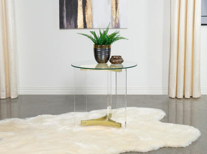Janessa - Round Glass Top Acrylic Leg Table