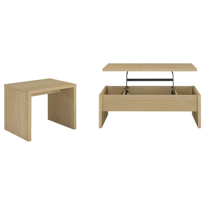 Canoga - Lift Top Cocktail Coffee Table Set - Light Oak