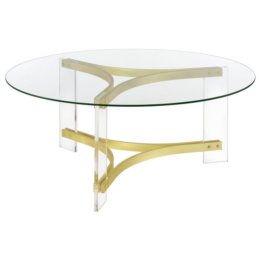 Janessa - Round Glass Top Acrylic Leg Table