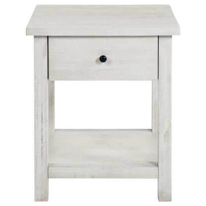 Payne - 1 Drawers Wood End Table with Shelf
