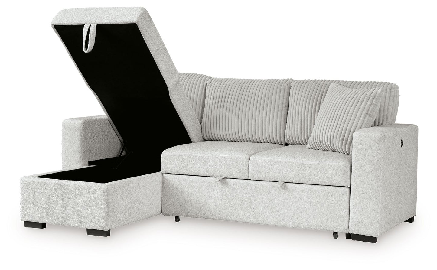 Wohlen - 2-Piece Sectional With Pop Up Sleeper And LAF Corner Chaise - Alloy