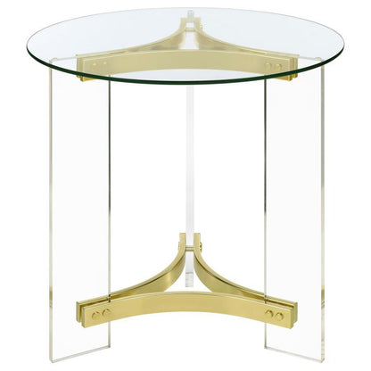 Janessa - Round Glass Top Acrylic Leg Table