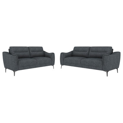 Nolan - 2 Piece Upholstered Sofa Set - Charcoal