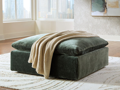 Carriage View - Oversized Accent Ottoman - Jade