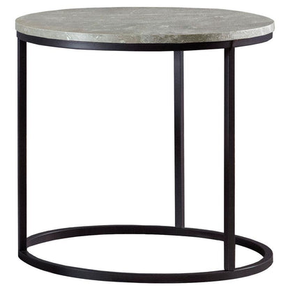 Lainey - Round Faux Marble Side End Table