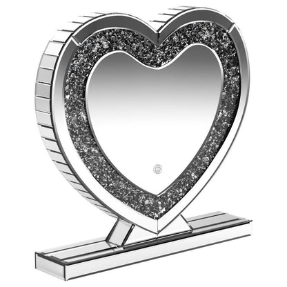 Euston - Heart Shaped Vanity Mirror - Silver